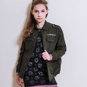 Happiness Kids "This is Art" Lion Military Jacket